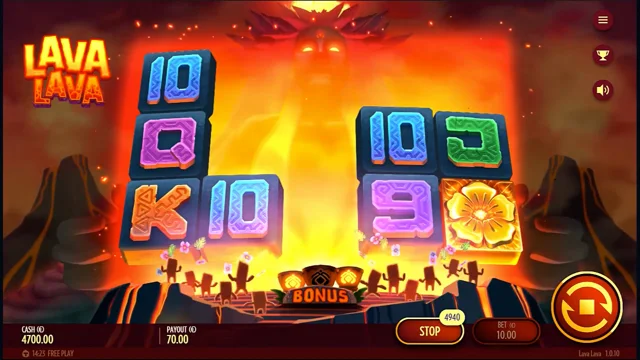 Slot LAVA LAVA PLAY BONUSES with free spins to win real money